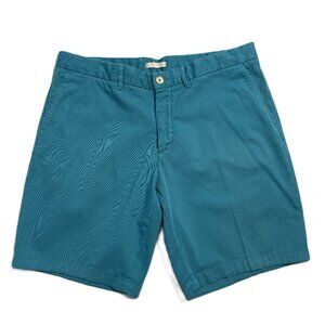 Robert Graham Classic Fit Shorts Men's Size 36 Chino Teal Blue Comfort Stretch